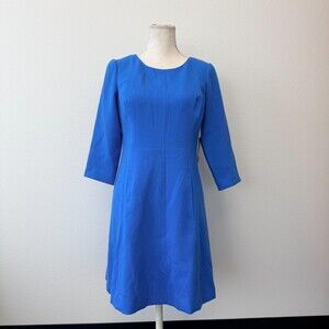 Vince Camuto Dress Women's Blue Knee Length 3/4 Sleeve Round Neck Size 6P NEW